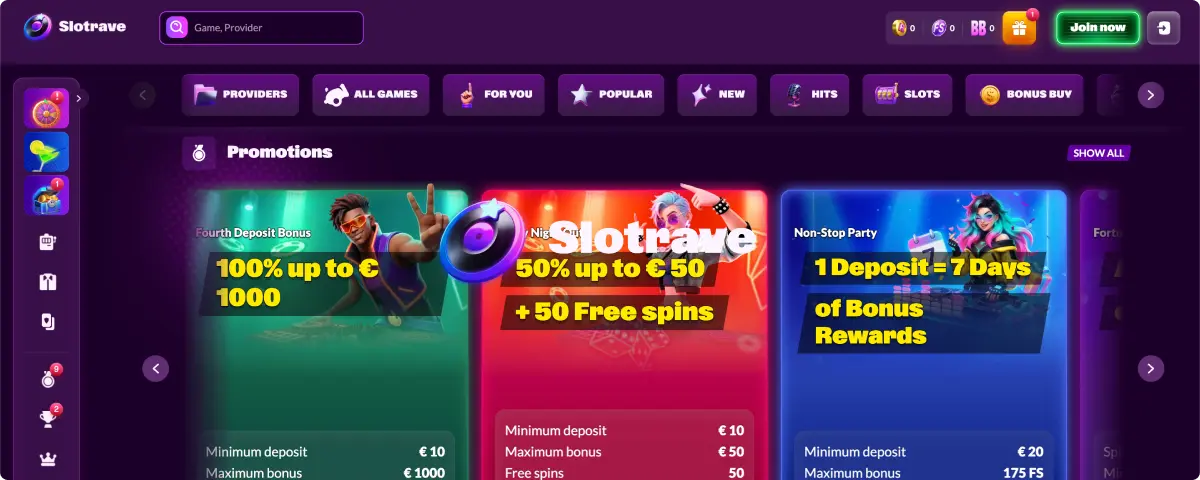 Slotrave Bonusi i Promocije