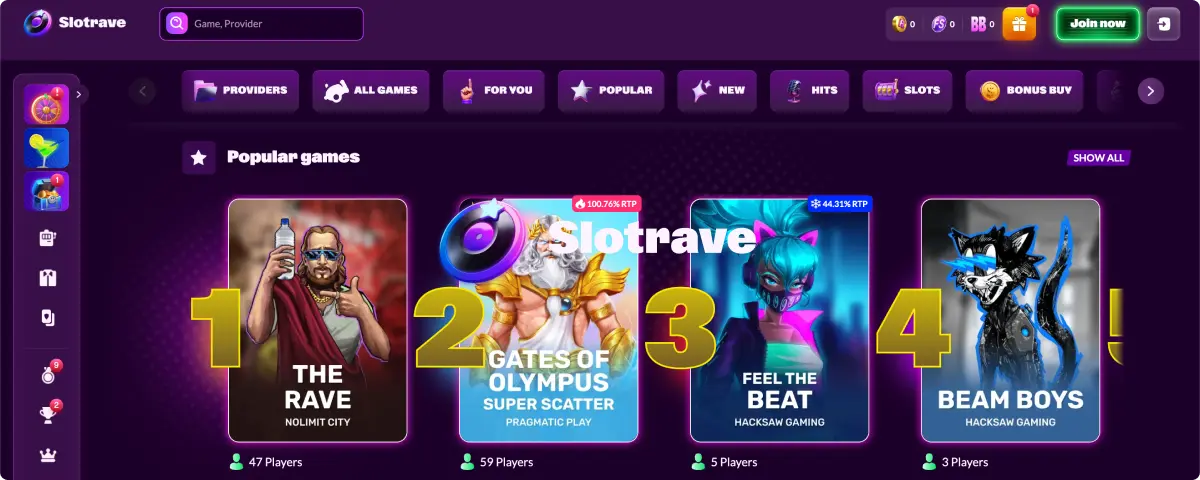 Slotrave Casino Igre Uživo